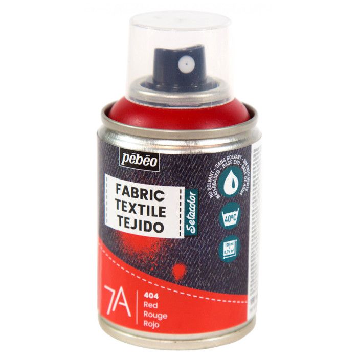 Peinture textile en bombe - PEBEO - 100 ml Rouge - Couleur éclatante - Customisation de tissus
