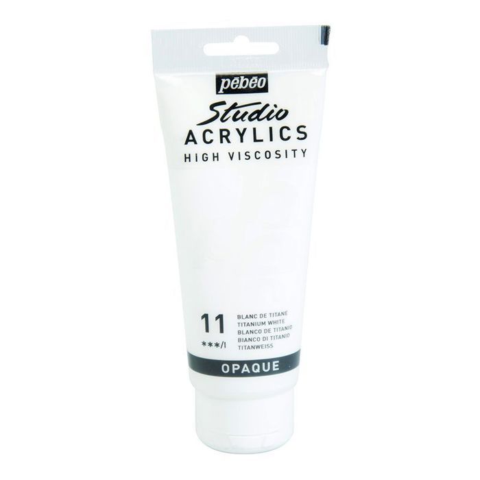 Peinture Acrylique - Pébéo - Studio - Blanc Titane - 100 ml - Satiné