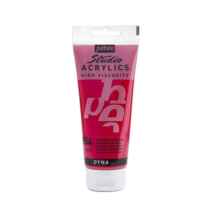 Acrylique - Pébéo - Dyna Rouge Bleu Irisdescent - Haute viscosité - 100ml - Satinée