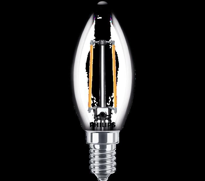 PACK de 10 Ampoules  LED Classic Filament bougie transparent 4W Equivalent 40W  douille B35  E14 Lum.