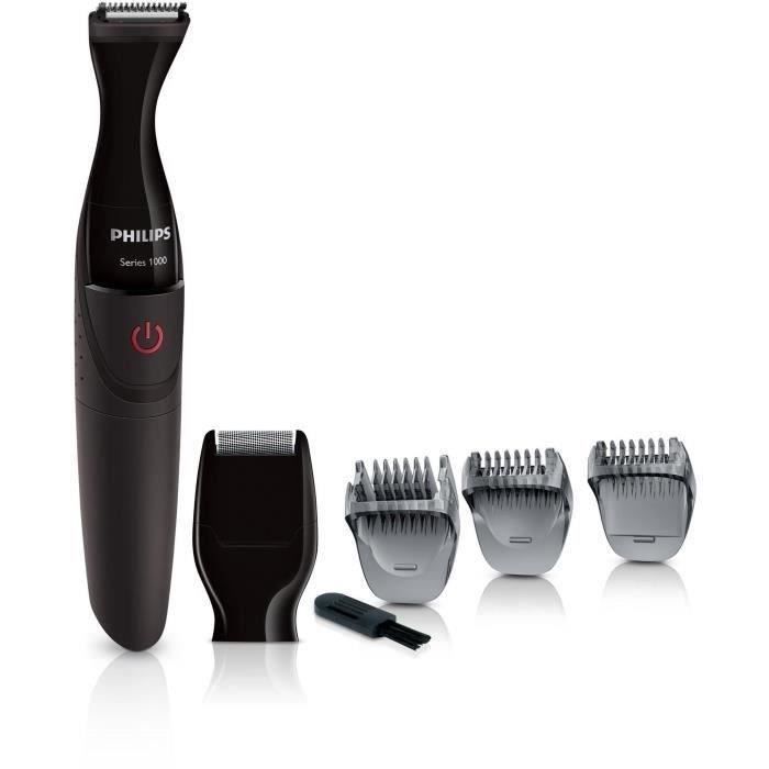 PHILIPS MG1100/16 - Tondeuse précision multistyles - 3 sabots barbe et mini rasoir - à piles