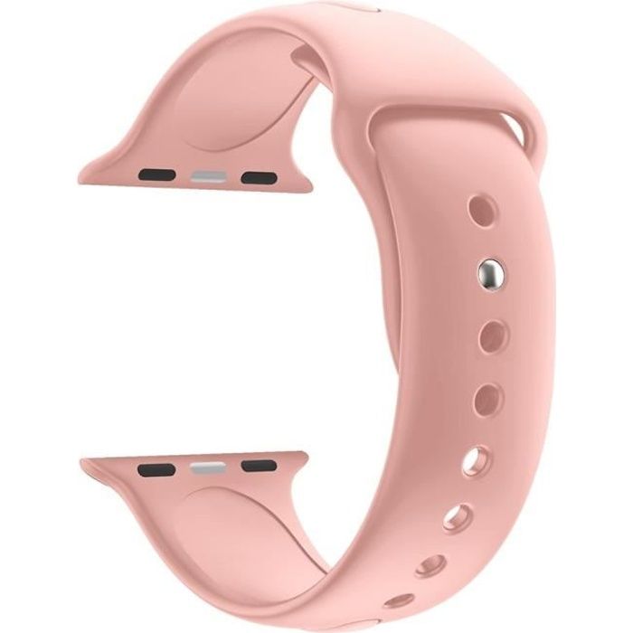 Bracelet compatible apple watch 38mm 40mm 41mm Serie 8 7 6 5 4 3 2 1 SE - Taille S - Silicone Rose Souple remplacement bracelet Ph