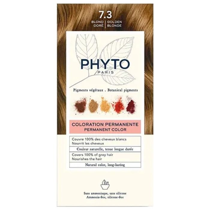 Coloration Permanente - Phyto - 7,3 Blond Doré - Sans ammoniaque - Tous types de cheveux - Brillance intense