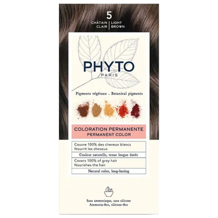 Coloration Permanente - Phyto - Phyto Color 5 - Châtain Clair - Sans ammoniaque - Tous types de cheveux