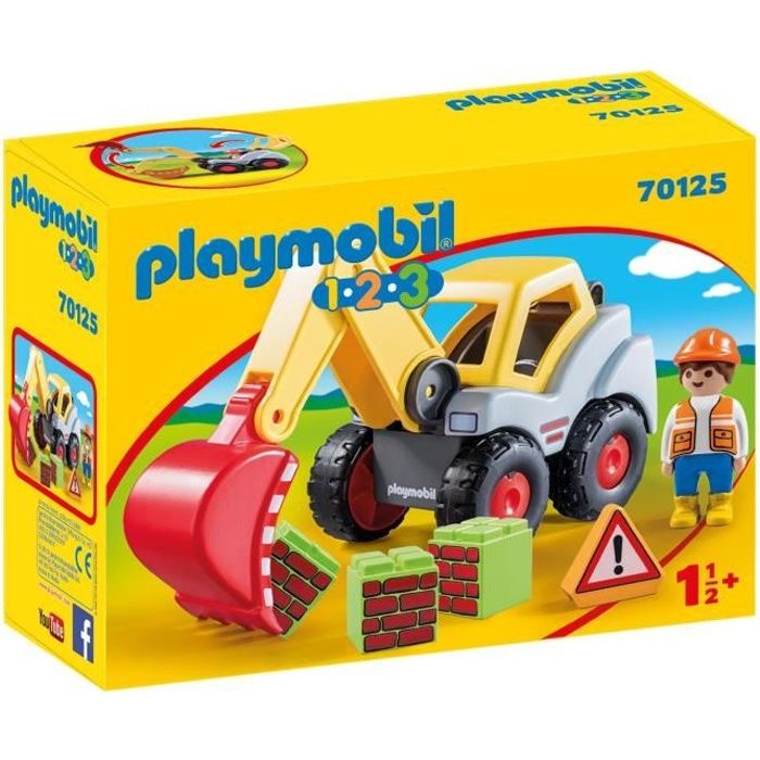 PLAYMOBIL - 70125 - PLAYMOBIL 1.2.3 - Pelleteuse