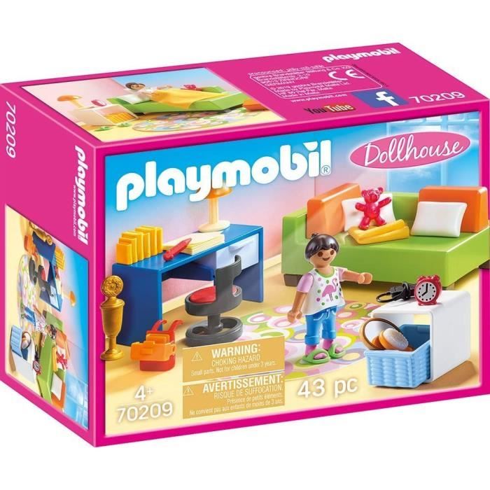 PLAYMOBIL 70209 Chambre d'enfant avec canapé-lit, Maison Traditionnelle, Dollhouse, 43 pièces, Dès 4 ans