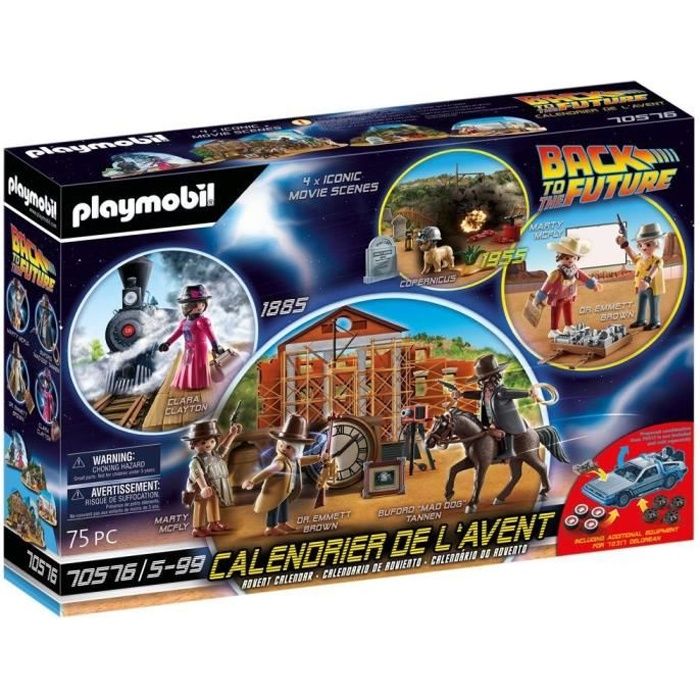 Calendrier de l'Avent PLAYMOBIL - Retour Vers Le Futur Part III - 75 pièces