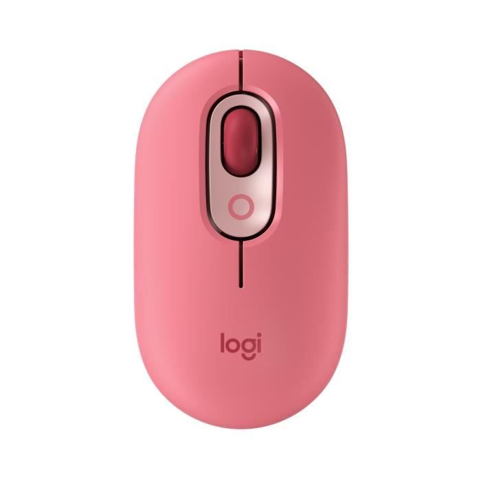 Souris Sans Fil Logitech POP Mouse avec Emojis Personnalisables, Bluetooth, USB, Multidispositifs - Rose