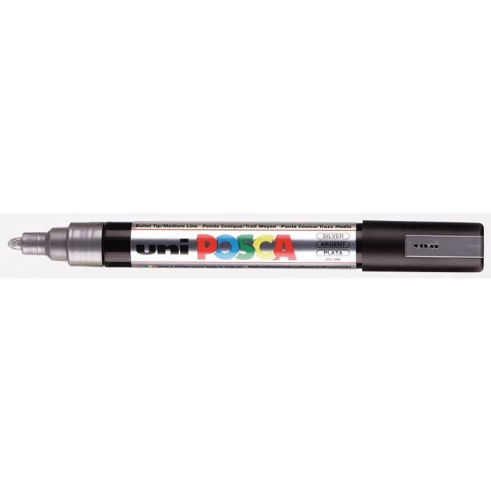 POSCA Marqueur Pointe Conique Moyenne Argent