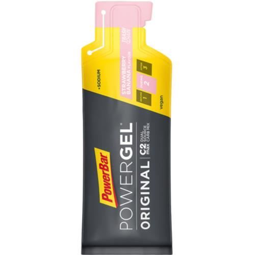 Gel PowerBar PowerGel Original 24x41gr Strawberry-Banana - gris/jaune