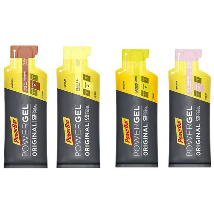 Gel PowerBar PowerGel Original 24x41gr Black Currant - gris/jaune