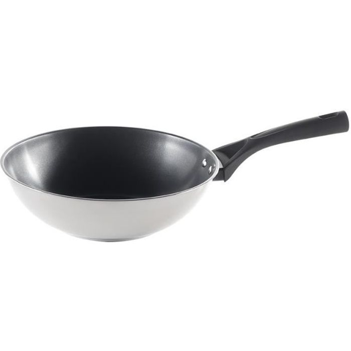 Wok en inox - Pyrex - ET28BWX/6146 - 28 cm - Anti-adhésif - Fond 3D exclusif