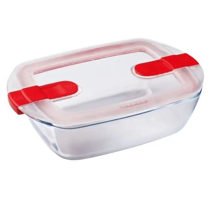 PYREX Plat rectangulaire 23x15x6 cm + couvercle Cook & Heat