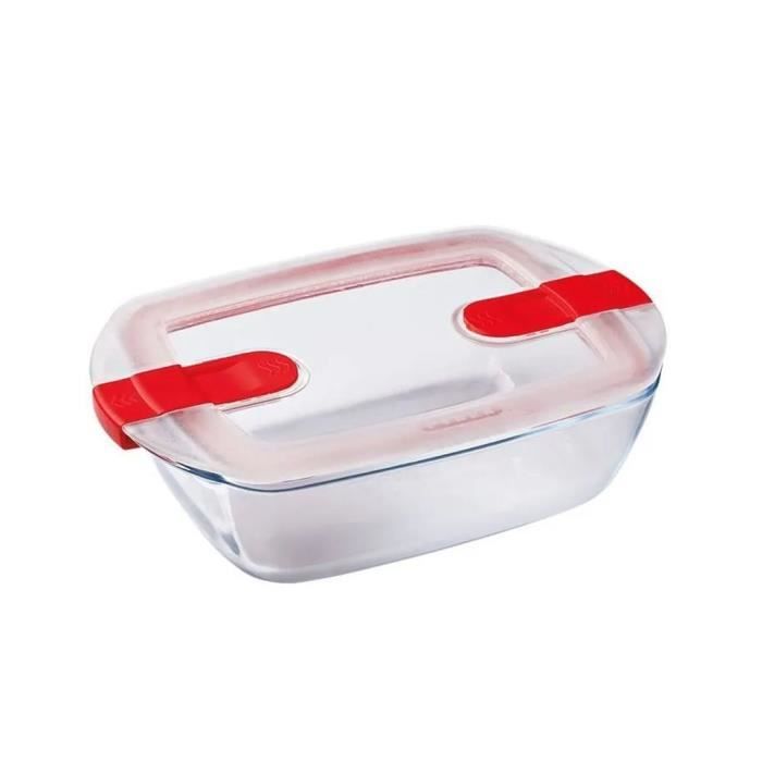 PYREX Plat rectangulaire 28x20x8 cm + couvercle Cook & Heat