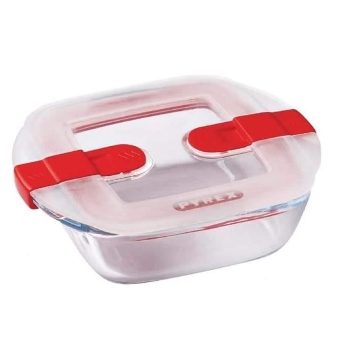 PYREX Plat carré 25x22x7 cm + couvercle Cook & Heat
