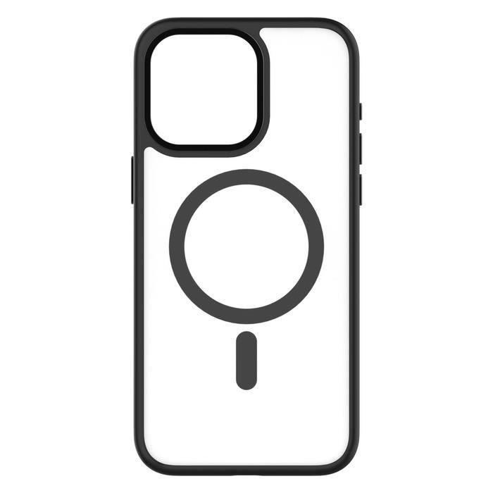 Coque pour iPhone 15 Pro Max Hybrid Soft avec Snap Compatible MagSafe QDOS Noir