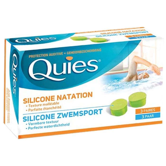 Quies Protection Auditive Silicone Spécial Natation 3 Paires