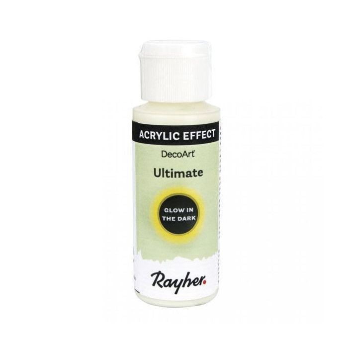 Peinture acrylique fluo phosphorescente 59 ml - jaune