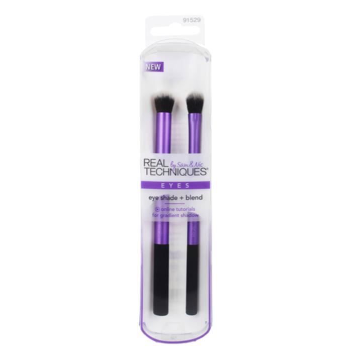 real techniques set de 2 pinceaux pour les yeux ombrage et estompage