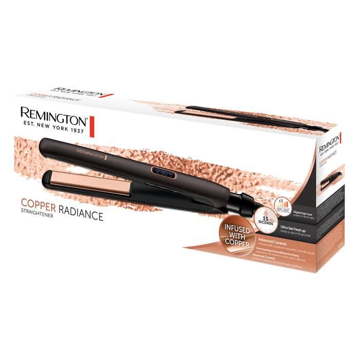 Lisseur REMINGTON S5700 - Revêtement Advanced Ceramic infusé au cuivre - Ecran digital - 9 niveaux de température