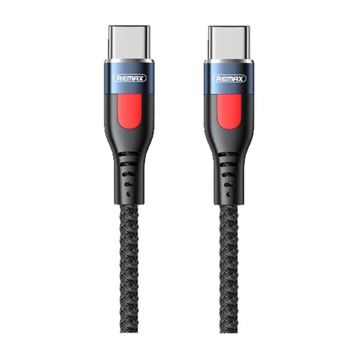 Câble de données de charge rapide en alliage d'aluminium Remax 100W Type-C À Type-C