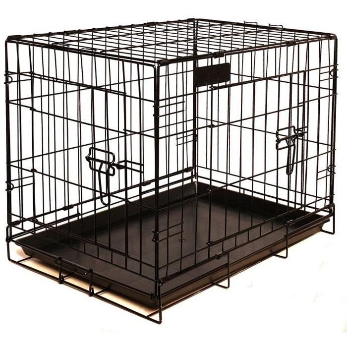 RIGA Cage pour chien - Taille M - Noir - 79 cm