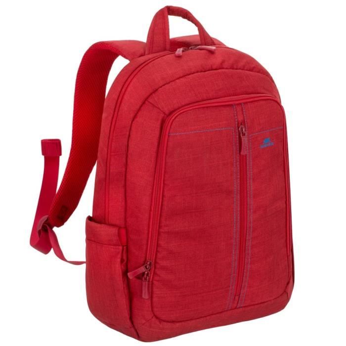 Sac à dos confort RIVACASE, 15.6" pour ordinateur portable / notebook / Laptop en toile rouge
