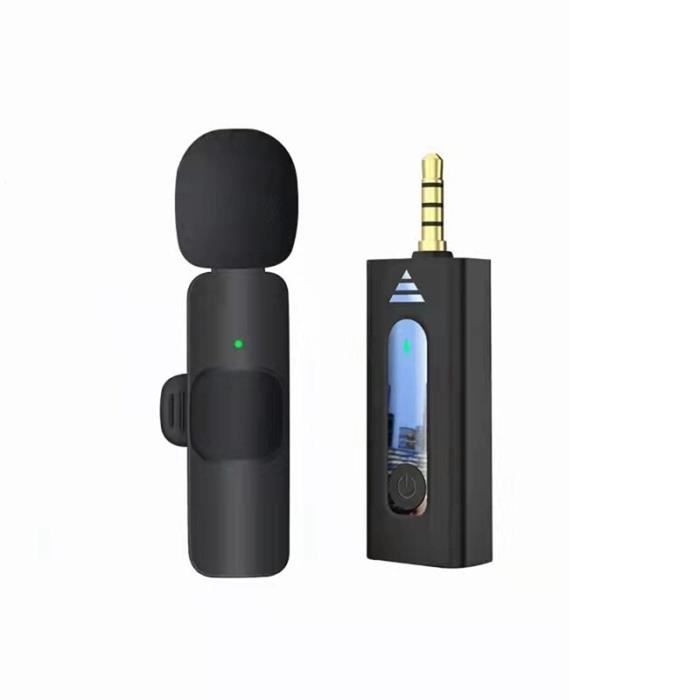 Microphone sans fil ES K35 Lavalier à réduction de bruit,3.5mm,condensateur omnidirectionnel,micro pour appareil - Black[B6831]