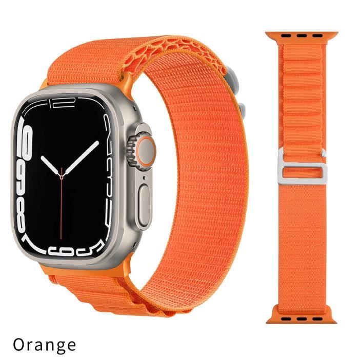 Bracelet Sport boucle Alpine en Nylon pour Apple watch,Ultra 49mm 45mm 41mm 44mm 40mm,iwatch série 8 7 - orange 4-38mm 40mm 41mm