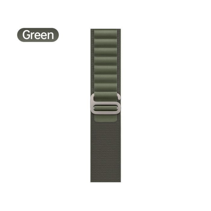 bracelet en nylon pour Apple watch,boucle Alpine,49mm 45mm 44mm 42mm 41mm 40mm 38mm,pour iWatch série Ultra - Green-42 44 45 49mm