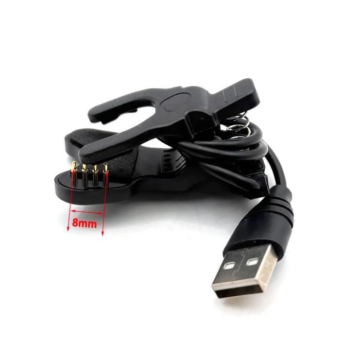 Câble de chargement USB universel pour montre intelligente,clip de chargeur,connecteur de secours d'urgence pet,4 - Spacing 8mm