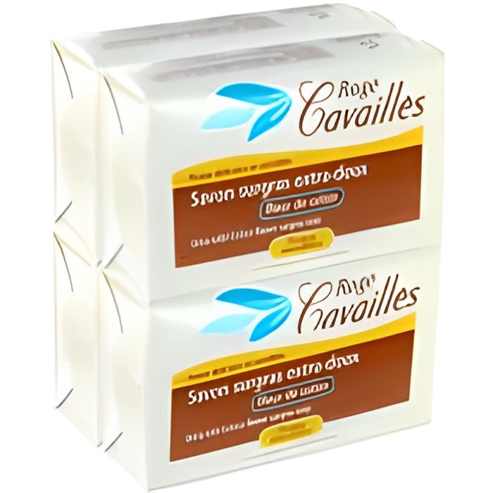 Rogé Cavaillès Savon Surgras Extra Doux Fleur de Coton 250g Lot de 3 + 1 gratuit