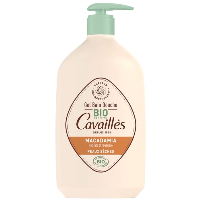 75282 Rogé Cavaillès Gel Bain et Douche Huile de Macadamia Cosmebio Peaux Séchés 1 l