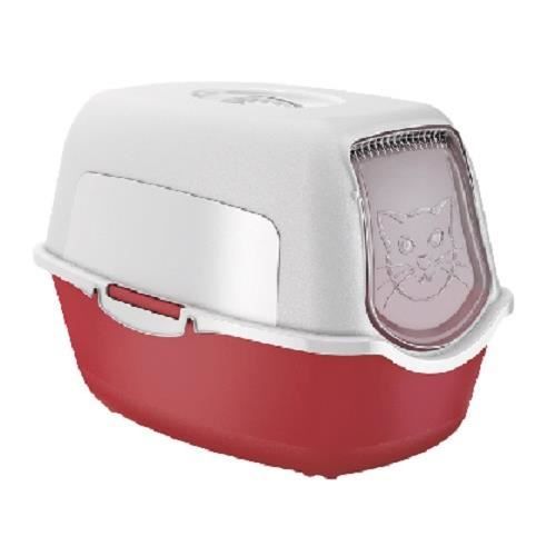 Rotho MyPet bac à litière Bailey 56 x 40 x 39 cm rouge/blanc