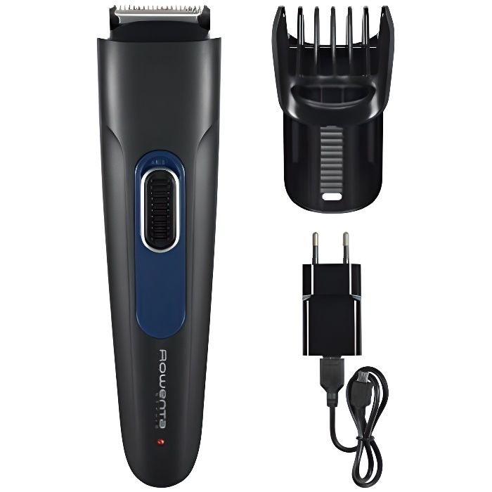 ROWENTA TN2800F4 Tondeuse Barbe STYLIS Rechargeable - Lames auto-affûtées en inox - Réglage précision 1 mm - Noir et Bleu