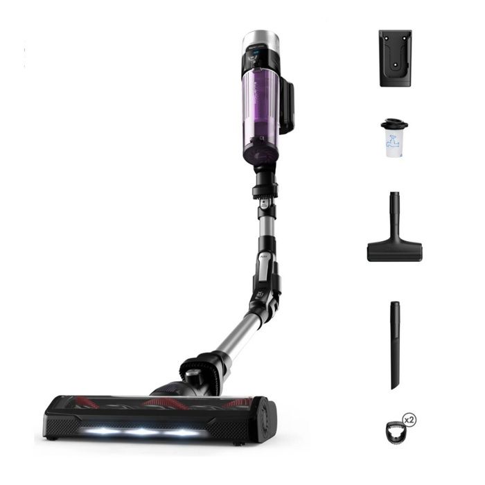 Aspirateur balai ROWENTA X-Force Flex 9.60 + Kit Allergy - 18V, autonomie 45mn - noir/violet RH2037