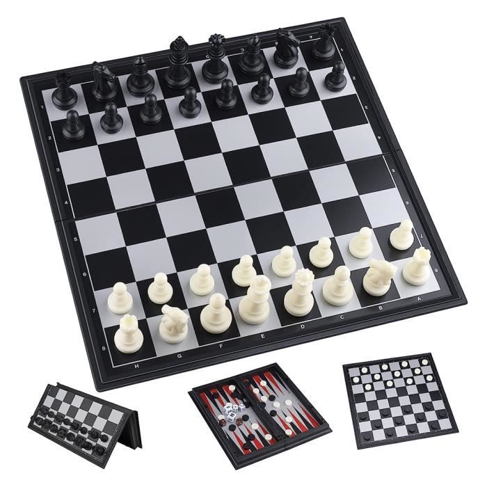 Jeu d'échecs - RUMOCOVO - 3 en 1 - Magnétique - Pliable - Portable pour Enfants et Adultes