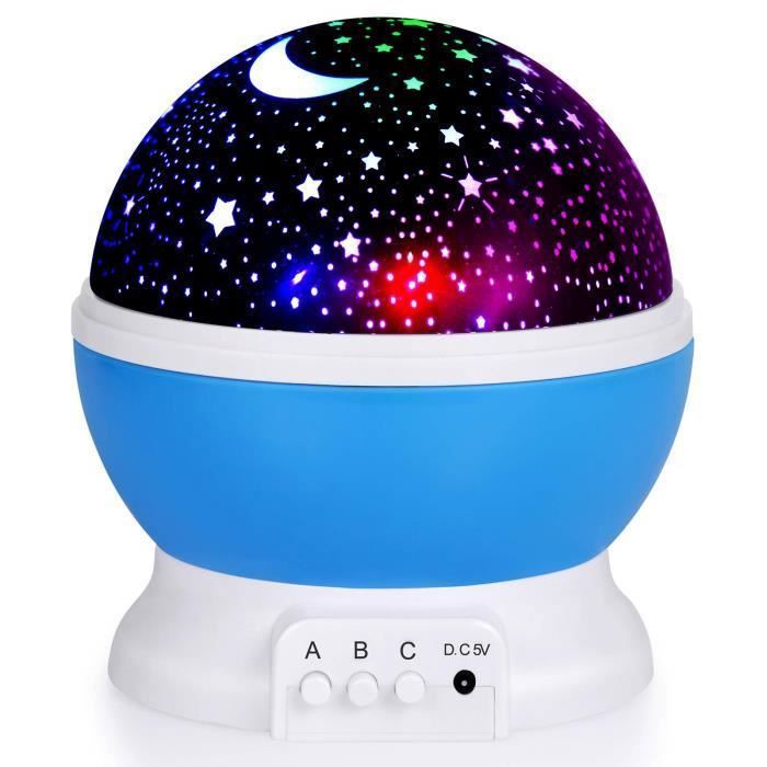 Galaxy Nuit Projecteur pour Enfant, Décoration de Chambre à Coucher à LED, 8 Modes D'allumage-Bleu ciel