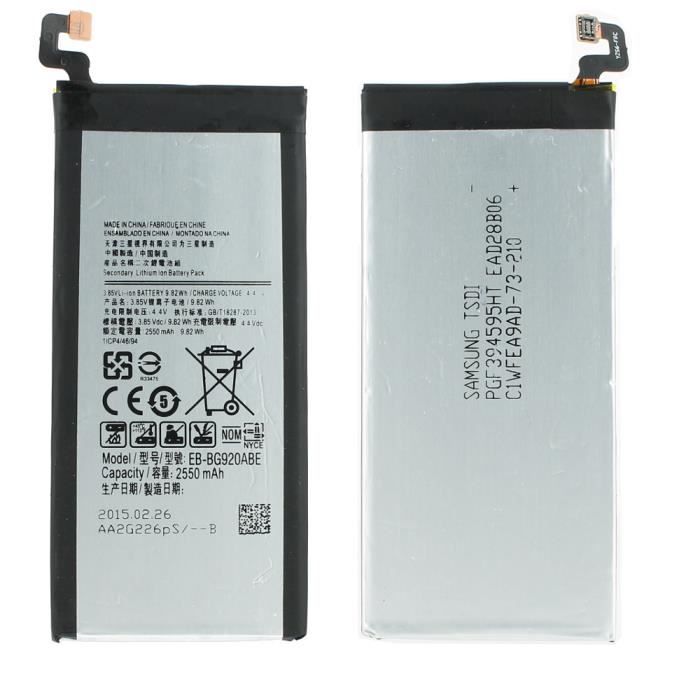 BATTERIE ORIGINALE SAMSUNG Galaxy S6 EB-BG920ABE"CERTIFIE D'ORIGINE'