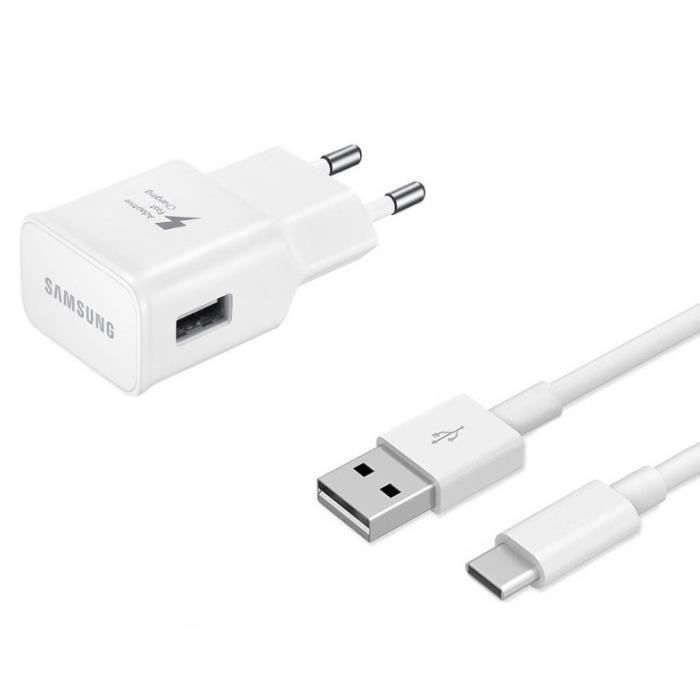 Chargeur Original Samsung EP-TA20EWE, Quick Charge, USB Type-C pour Galaxy S8, S8+, Blanco (Bulk)