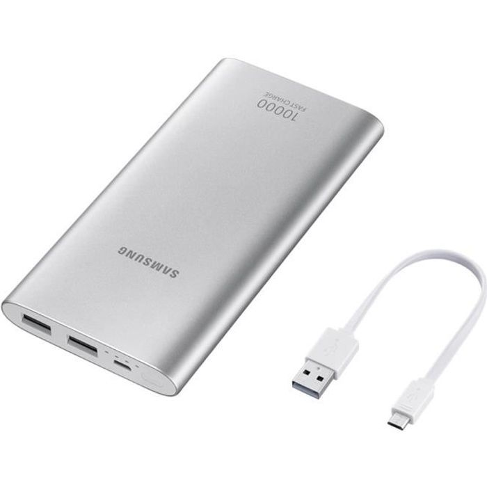 SAMSUNG Batterie Externe 10000 mAh Grise avec câble Micro USB