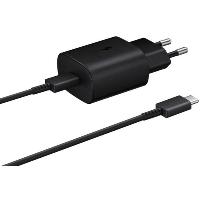 SAMSUNG Chargeur secteur Ultra Rapide 25W Noir + câble c/c