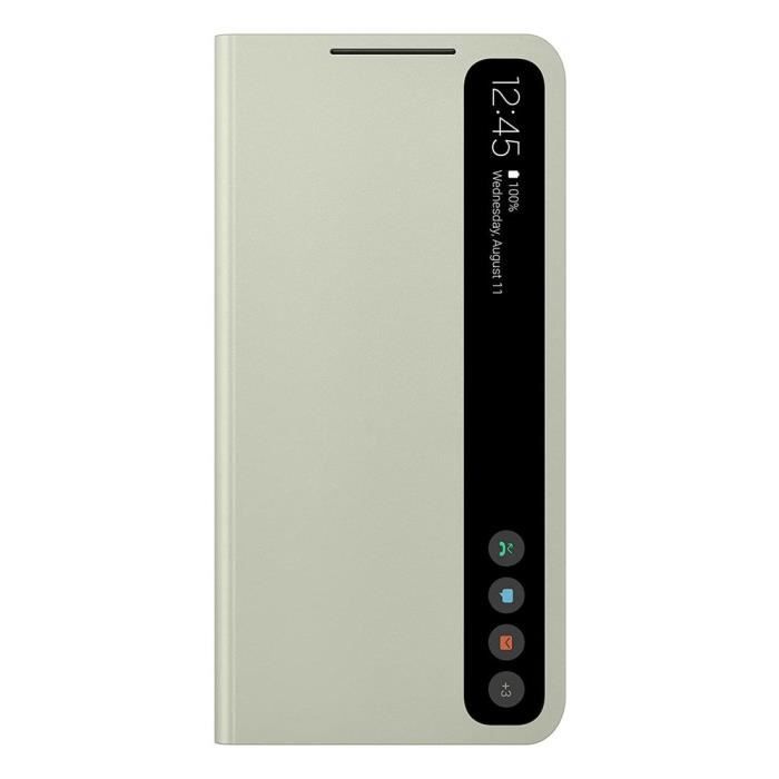 COQUE SAMSUNG Galaxy S21 FE 5G  Smart Clear View Vert olive    ZG990CMEGWW