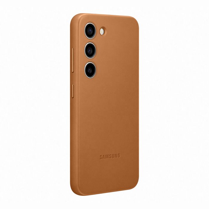 SAMSUNG Coque en cuir Galaxy S23 Camel