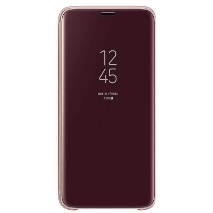 Coque Samsung Clear View Cover Stand S9 - Or