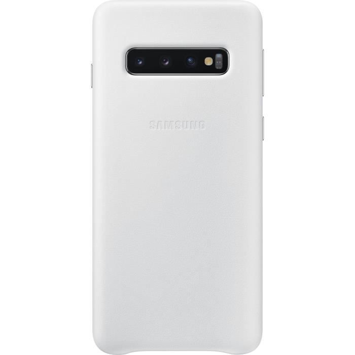 Samsung Coque en cuir S10 - Blanc