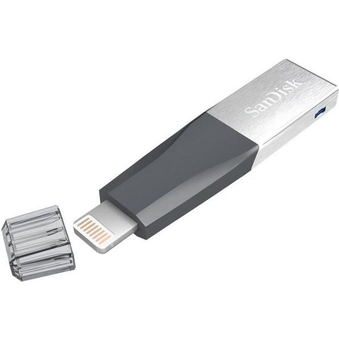Sandisk Clé USB 3.0 - Ixpand flash drive 64Go pour iPhone 5, 5c, 5s, iPhone 6, iPhone 6 Plus, iPhone 6s, iPhone 6s Plus iPad etc.
