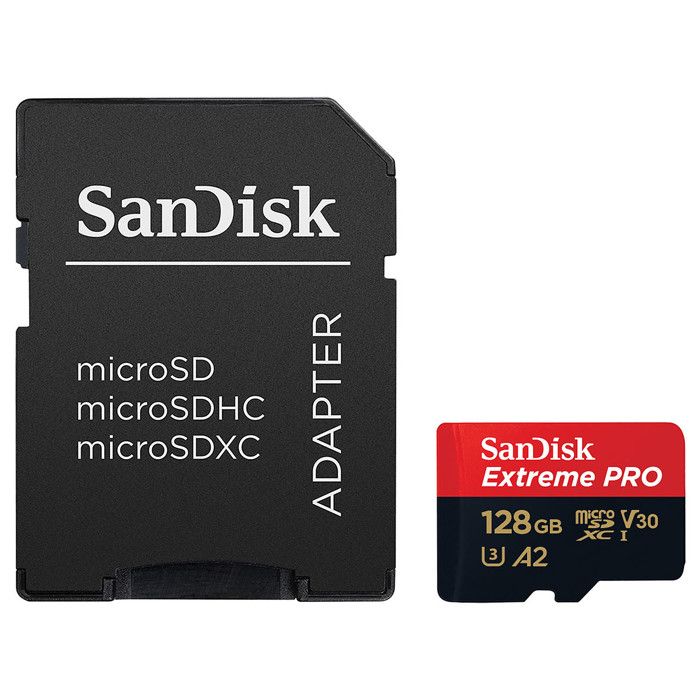 Carte Mémoire SanDisk Extreme Pro microSDXC 128Go Class 10 UHS-I U3 V30 200MB/S 90MB/S A2 C10