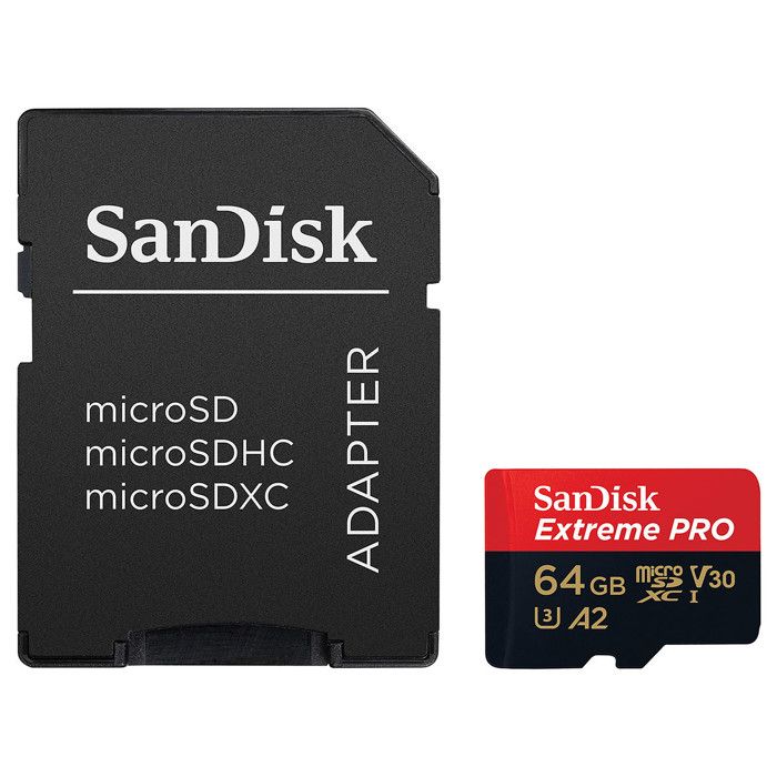 Carte Mémoire SanDisk Extreme Pro microSDXC 64Go Class 10 UHS-I U3 V30 200MB/s A2