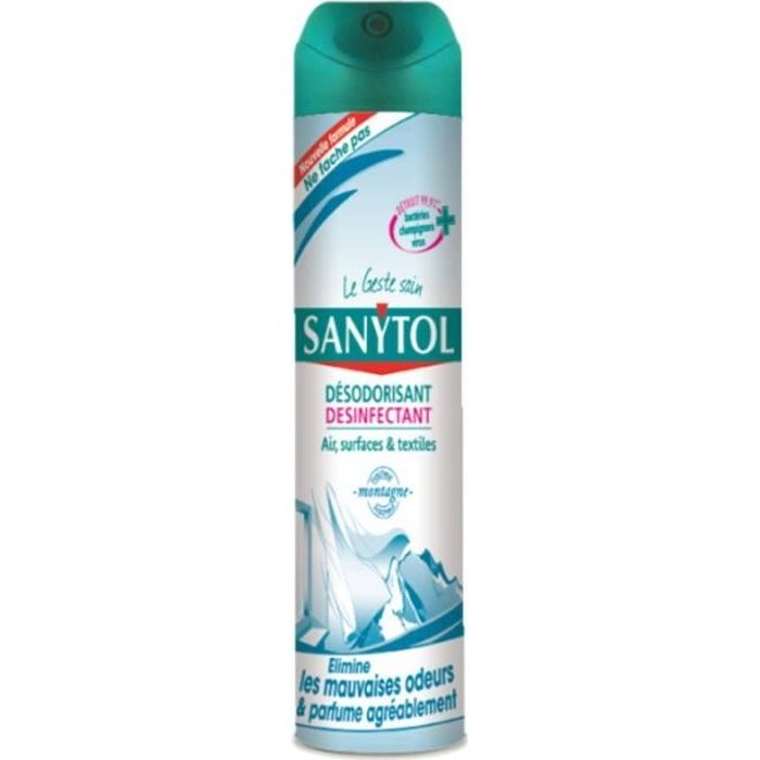 SANYTOL Desodorisant air et surface - Fraicheur montagne - 300 ml
